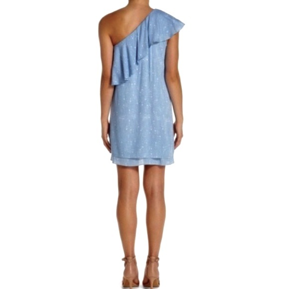 Charles Henry One Shoulder Diamond Dots light Blue Dress, Size M - Picture 14 of 16